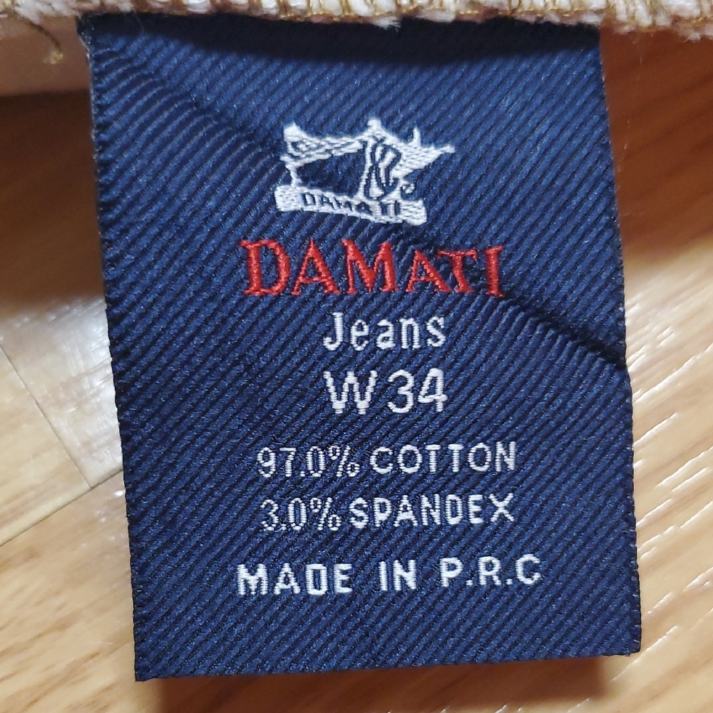 Distressed Tan and Brown Bootcut Jeans with Patchwork Design Size W34 - Picture 11 of 16